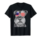 Miniature Schnauzer Dog Malaysia Flag Sunglasses T-Shirt
