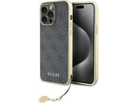 Guess Guhcp15xgf4ggr Iphone 15 Pro Max 6.7" Pilka/Pilkas Kietas Dėklas 4G Charms Collection