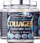 Marine Collagen Type 1&3 1000mg, Hyaluronic Acid 200mg/serving; Vitamin C,...