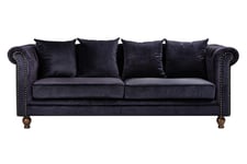 Venture Design Velvet 3-sits soffa sammet svart