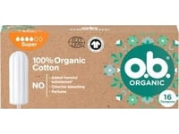 O.B.Organic Super - 100% Cotton Tampons 1Op.16Pcs
