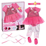 Baby born Deluxe Tenue de Ballerine 834176 - Accessoires pour les poupées qui mesurent jusqu’à 43 cm - Contient 1 robe avec tutu, des leggings, chaussures & 1 bandeau - Convient aux enfants de 3 ans+
