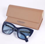 Burberry BE4372U Sunglasses Blue Cat-Eye Frame Blue Gradient Lens 140mm Full Rim