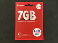 BRAND NEW Vodafone SIM card pay as you go £10 for 7GB