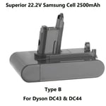 2500mAh Rechargeable Type B Samsung 22.2V Cell Battery For Dyson DC44  DC33