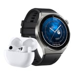 HUAWEI WATCH GT 3 Pro Smartwatch + HUAWEI FreeBuds Pro True Wireless Earphone - Fitness Tracker and Health Monitor with Heart Rate, ECG & Blood Oxygen Monitoring - Battery Up to 2 Weeks - 46" Black