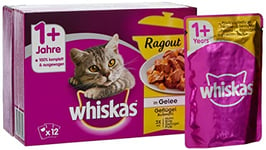 Whiskas Chat Aliment humide Ragoût pour chats âgés de 1 +(12 x 85g) - Lot de 4