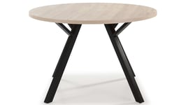 Table ronde fixe 120 cm GLORY coloris chêne clair/noir