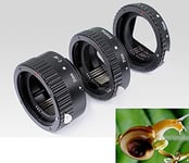 3 x Meike Macro Autofocus Extension Ring for Canon (7D 6D 700D 750D 70D 80D 5D 5D Mark II Mark III 50D 60D 100D 1100D 1200D) Distributed by Swirondelle Bleue France