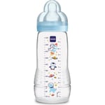MAM Mam Easy Active 2nd Age Baby Bottle Decorated - 330 Ml Från 6 Månader Flow Spene X Blue
