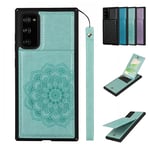 SailorTech Wallet Case for Samsung Galaxy S20 FE Embossed PU Leather Case Slim Back Cover with Card Slots Stand Holder Magnetic Clasp Folio Flip Cases - Mint Green