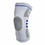Knä kompressionshylsa för smärta med patella gelkuddar och remmar, knäskydd för löpning Grey L