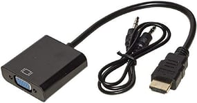 Nilox Adaptateur HDMI Type Mâle VGA Femelle avec Prise Audio Stéréo 3,5 mm