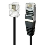 apm 570843 - Cordon Adsl Rj11/Rj45 Connecteurs Mâle/Mâle Noir - 2M de longueur - Cordon doux et flexible pour relier à un boîtier ou un modem ADSL