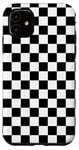 Coque pour iPhone 11 Motif damier noir et blanc à carreaux