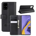 Äkta Läderfodral Samsung Galaxy A51 Svart