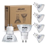 DiCUNO GU10 Dimmable LED Bulb, 4W Warm White 2700K Light Bulbs, 40W Halogen Equivalent, 400LM Energy Saving, 120°Beam Angle, AC 220-240V, Glass, 6 Packs