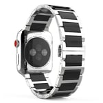 Apple Watch serien 1 - 2 - 3 i 42mm urlänk rostfri stål keramisk - Silver och svart
