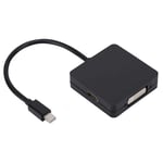 Heayzoki Mini DisplayPort, Square Shape 3 in 1 Mini DisplayPort DP to HD DVI VGA Adapter Cable Direct Connection, No Need to Make Any Settings.(黑色)