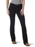 Wrangler Women's Western Mid Rise Stretch Boot Cut Jean, Black, 15W / 32L