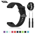 Bemodst Watchband For Garmin Fenix 5S GPS Smartwatch, Replacement Solf Silicone Watch Strap Wristband Bracelet Band with Tools (Black)