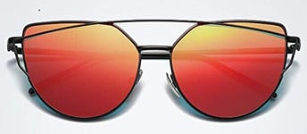 Sunglasse Cat Eye Sunglasses Women Brand Twin-Beams Eye Glasses Sunglass Red