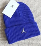 Genuine NIKE JORDAN Cuff Royal Blue BEANIE Metal Logo ADULT Hat Toque