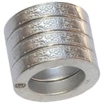 Hexagon Retro Magic Ring Personlig 4-fingerring Multifunktionell utomhusklättring nödsituation silver round