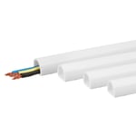 Kabelkanal, 7.0mm, Hvit-w/tape, 1m, 4 pk