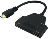 HDMI-splitter- 1 enhet till 2 enheter - 0.2m - 3D - Svart