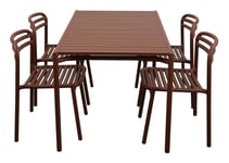 Cane-Line - Bliss Matgrupp - Bord 130x80 cm + 4 st Stolar Desert Red