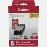 Cartouche d'encre Canon CLI-571XL BK/C/M/Y à haut rendement + Pack à prix réduit de papiers photo