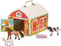 Melissa & Doug Wooden barn with animals - suitcase with locks and latches 12564
