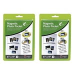 Chiltern-Wove 2 x Packs Of 6"x 4" Magnetic Photo Pocket Holders For Fridge Freezer 3 Pockets