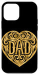 Coque pour iPhone 12 mini Dad Coeur Amour Doré Fête des Pères Père Papa