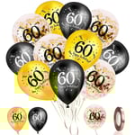 60-årsdag Ballonger 30 st, 12 tum Latex Ballonger Konfetti Ballonger, 60-årsjubileum Fest Dekoration Tillbehör