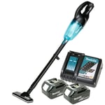 Makita DCL180 18V LXT Cordless Black Vacuum Cleaner With 2 x 6.0Ah Batteries ...