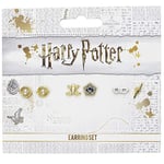 Official Harry Potter Stud Earring Set including Time Turners, Chocolate Frogs, and Glasses with Lightning Bolt earrings by The Carat Shop