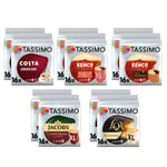 Tassimo Black Coffee Pods Bundle - Costa Americano, Kenco Pure Colombian/Americano Grande, L'Or Classique XL, Jacobs Caffe Crema Classico XL pods - Pack of 10 (160 Servings)