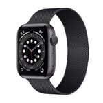 Bracelet milanais pour Apple Watch, bracelet en acier inoxydable Bracelet iWatch Series SE 6 5 4 3 2 1-ML-noir, 42mm