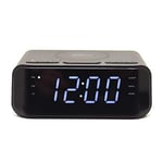 Groov-e Atlas Alarm Clock Radio with Wireless Charging Pad - Black