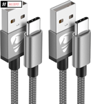 2 Pack USB Type C Charger Cable 2M Fast Charging Cable for Samsung PS5 Switch UK