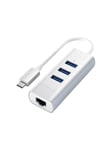 Satechi USB-C Aluminium hub - 3 port USB 3.0 + Ethernet Silver USB hub - USB 3.0 - 3 ports - Sølv