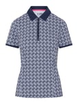 Original Penguin Golf Geo Printed Polo With Mesh Back Insert Marinblå
