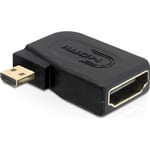 DE-LOCK Delock Hdmi Adapter, Micro Ha - Ho, Vinklad, Svart