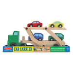 Melissa & Doug Car Transporter Truck & Cars Wooden Toy Set, Multicolour - 14096