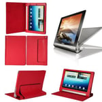 Housse Lenovo Yoga Tablet 2 8.0 Cuir Style Ultra Slim avec Stand (Yoga 2 830) - Etui coque rouge de protection tablette Lenovo Yoga Tablet 2 8 pouces Full HD - accessoires pochette XEPTIO !