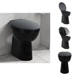 Toaletter - Living Hög toalettstol 7 cm utan spolkant mjuk stängning keramik svart