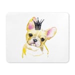 French Bulldog Watercolor Puppy Dog Fashion Print Rectangle Non-Slip Rubber Laptop Mousepad Mouse Pads/Mouse Mats Case Cover for Office Home Woman Man Employee Boss Work