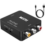Adaptateur RCA vers HDMI, Convertisseur vidéo Mini AV vers HDMI Prise en Charge 1080P 3RCA Composite avec câble de Charge USB A193